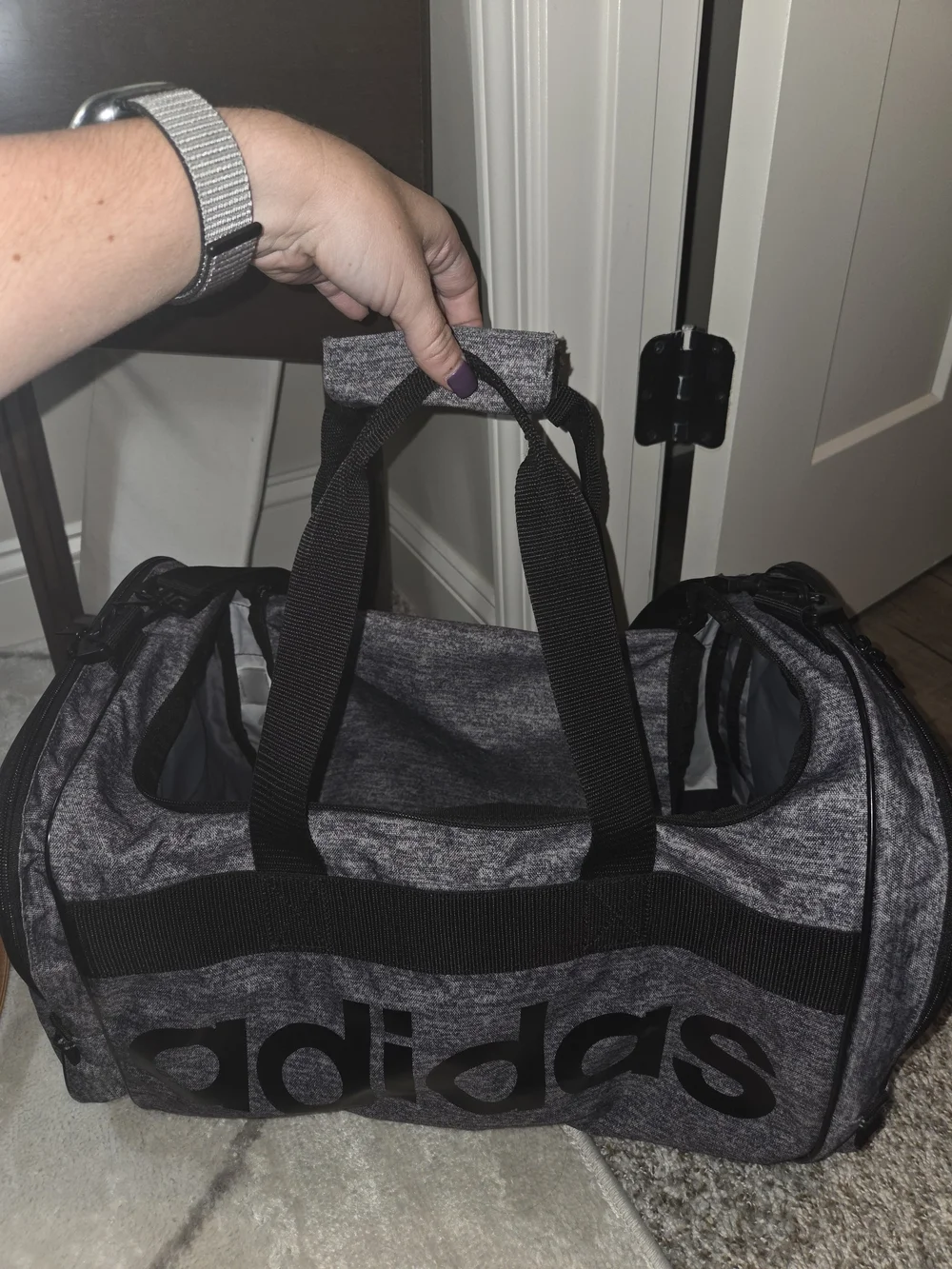 Adidas Grey Duffel Bag